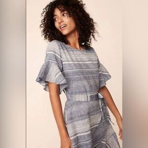 EXPRESS Linen Chambray Wrap Dress